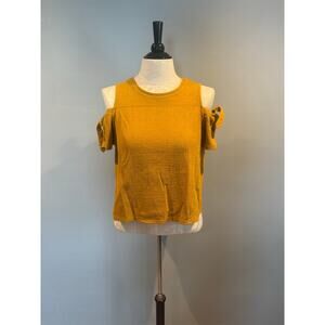 Madewell Ruffle Sleeve Tank in Mustard Yellow Size Medium